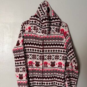 XL Cozy Owl Patterned Onesie with Pockets